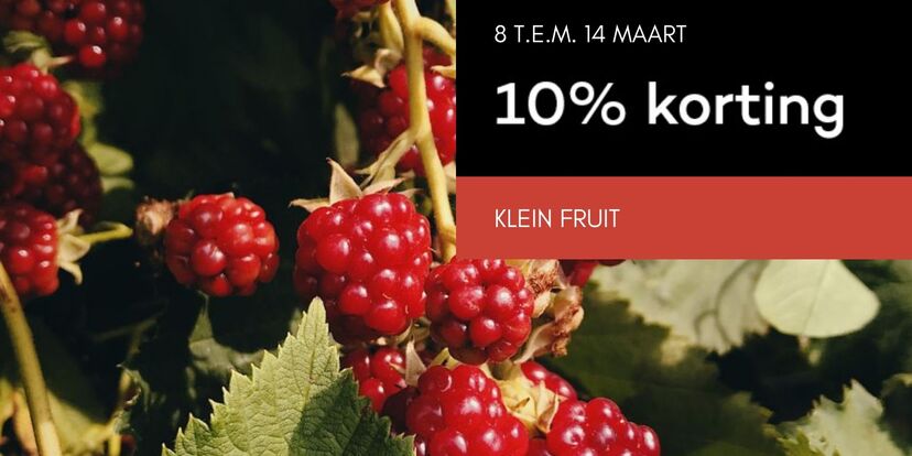 10% korting op klein fruit en fruitbomen